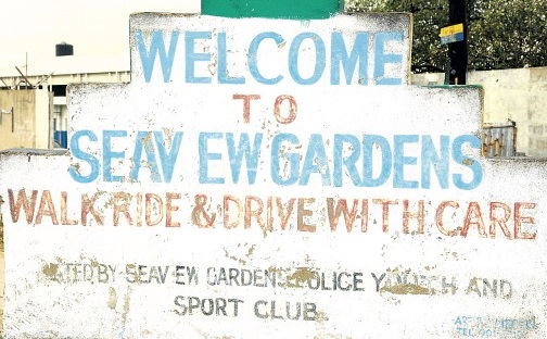 Seaview gardens sign courtesy of Jamaica Observer